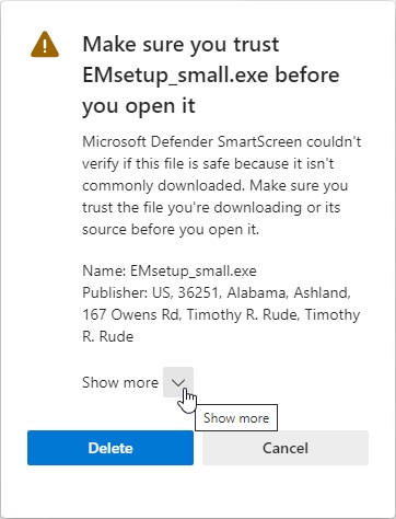 Click the arrow by 'Show more